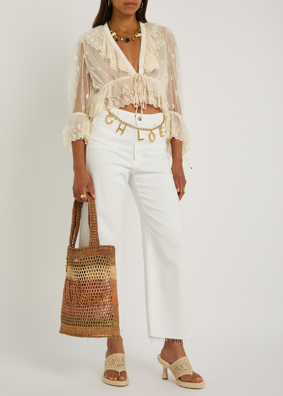 Chloe Isla Raffia Heeled Sandal - 6