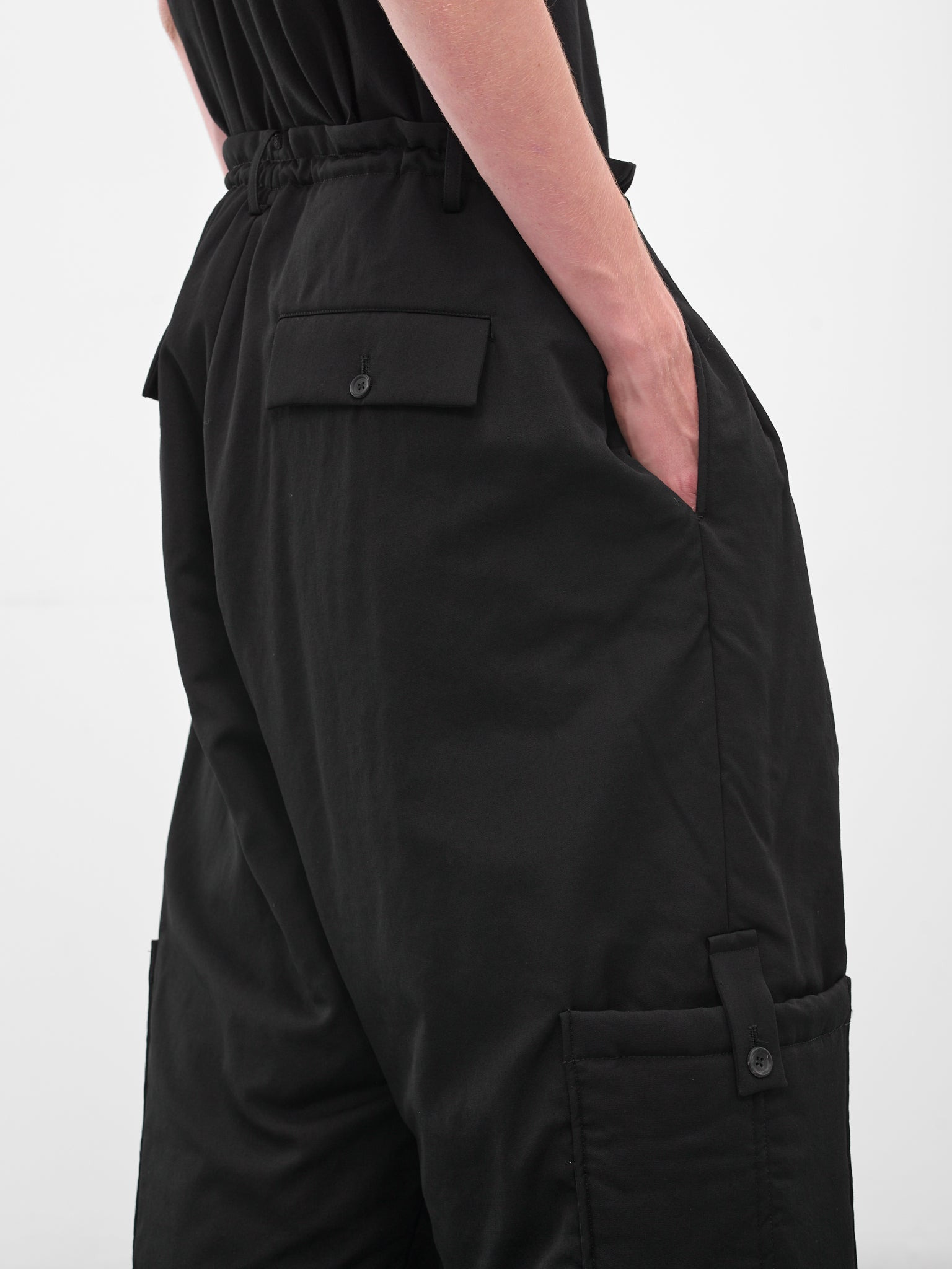 Black Relaxed Drawstring Trousers - 4