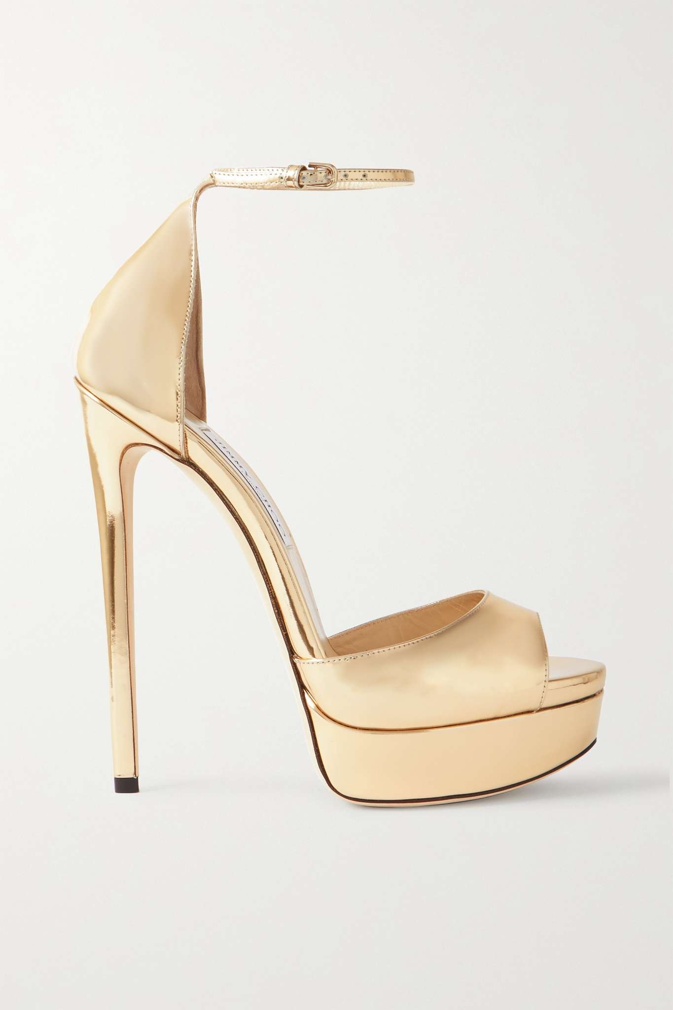 JIMMY CHOO Max 150 metallic leather platform sandals