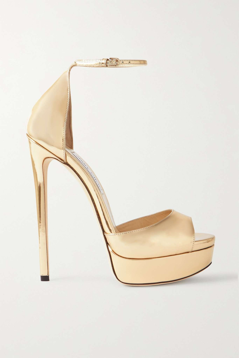 Max 150 metallic leather platform sandals 1