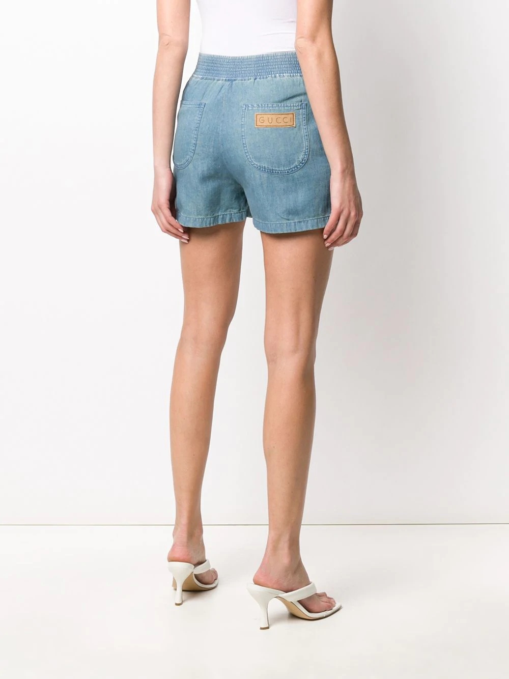 piped chambray shorts - 4