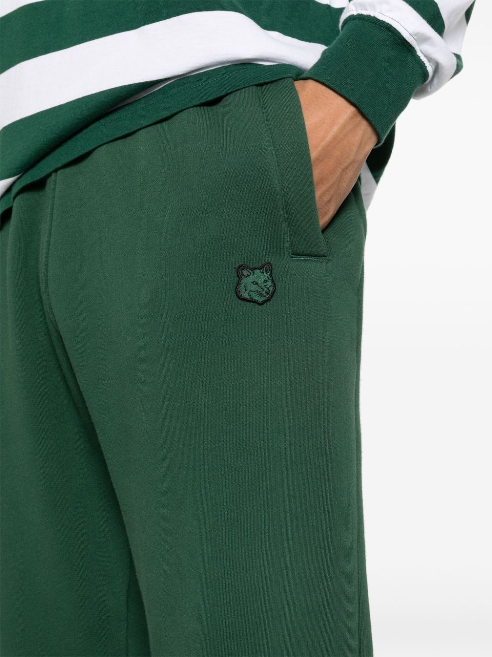 Fox-appliqué cotton track trousers - 5