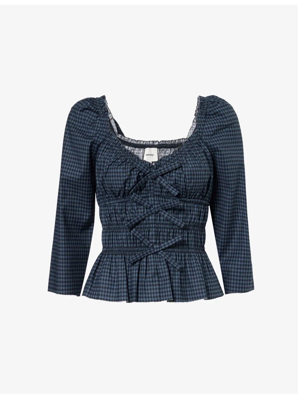 Lauryn Check-Print Stretch-Cotton Top - 1