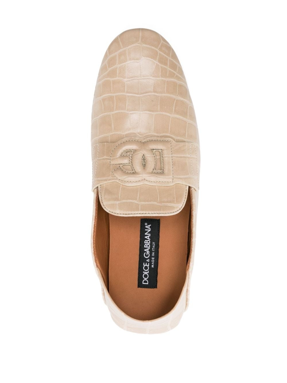 crocodile-effect leather loafers - 4