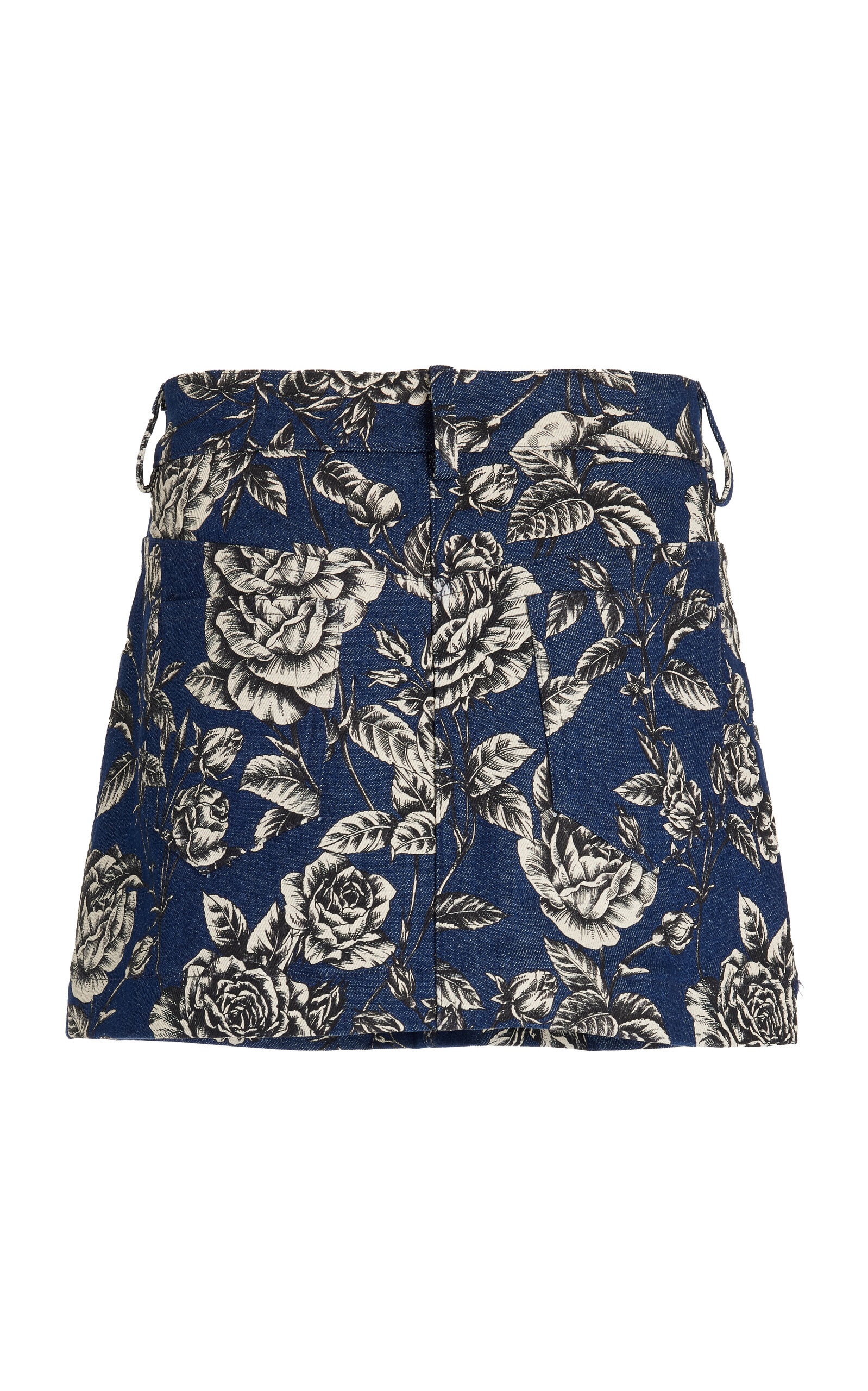 Printed Stretch-Denim Mini Skirt dark wash - 3