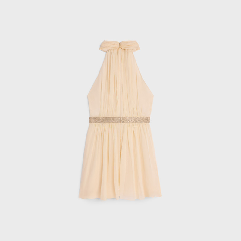 CELINE draped mini dress in silk muslin outlook