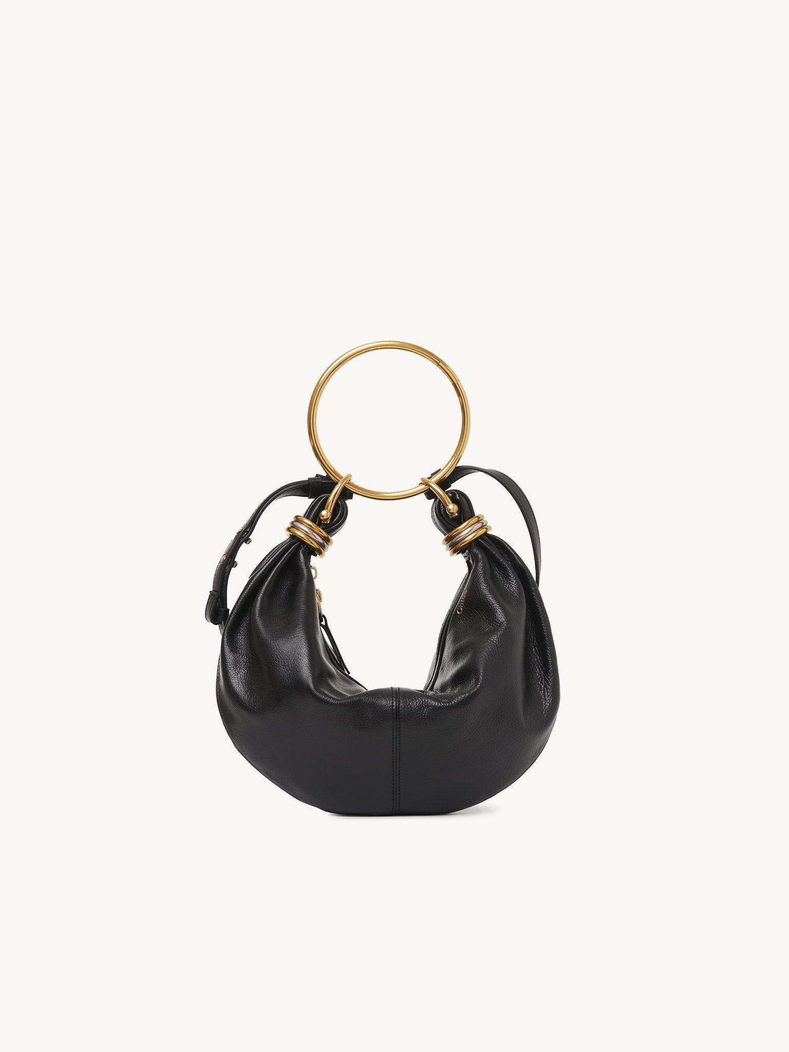 SMALL BRACELET HOBO BAG IN GRAINED LEATHER - 1