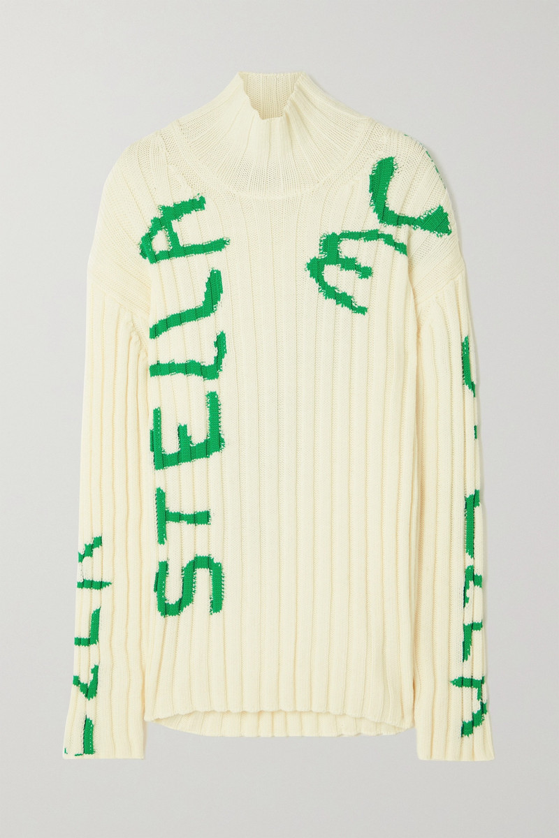 + Ed Curtis ribbed jacquard-knit wool-blend sweater - 1