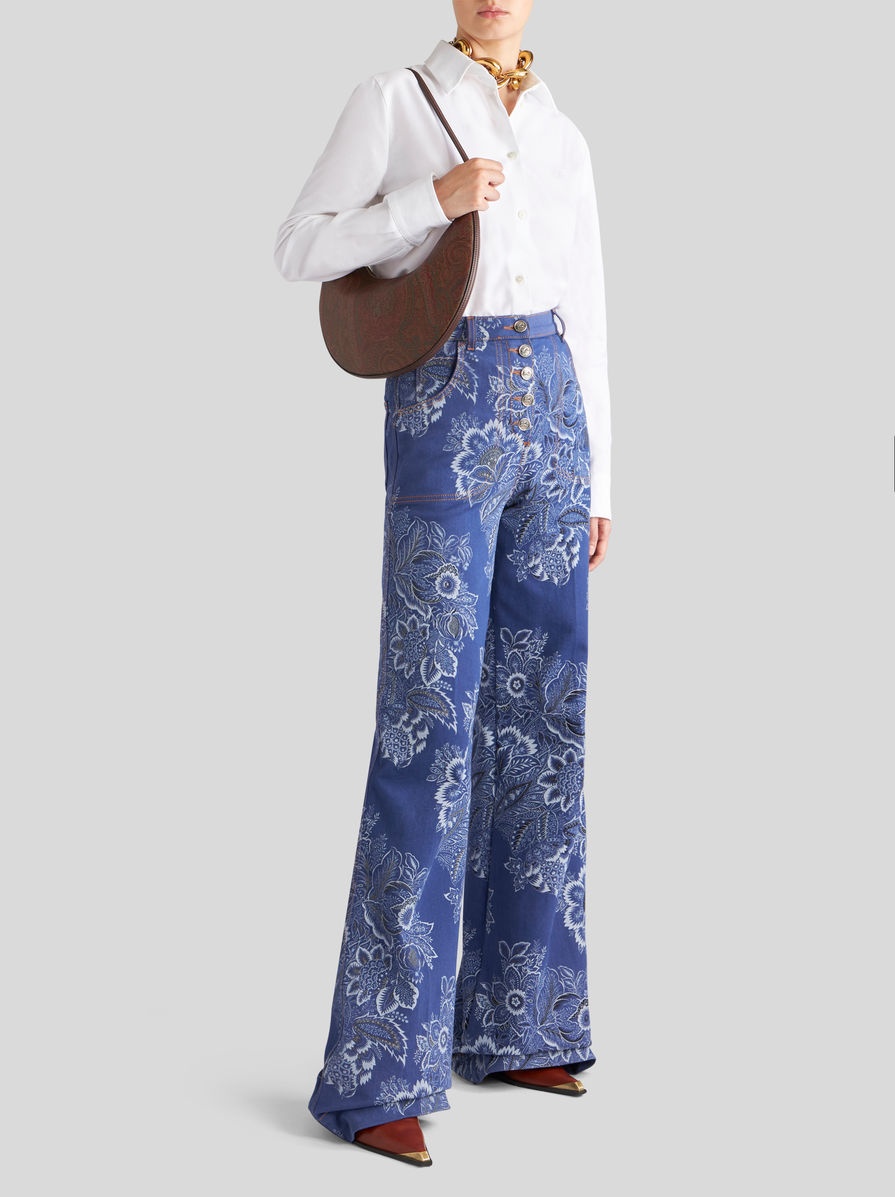 PRINTED FLARED JEANS - 4