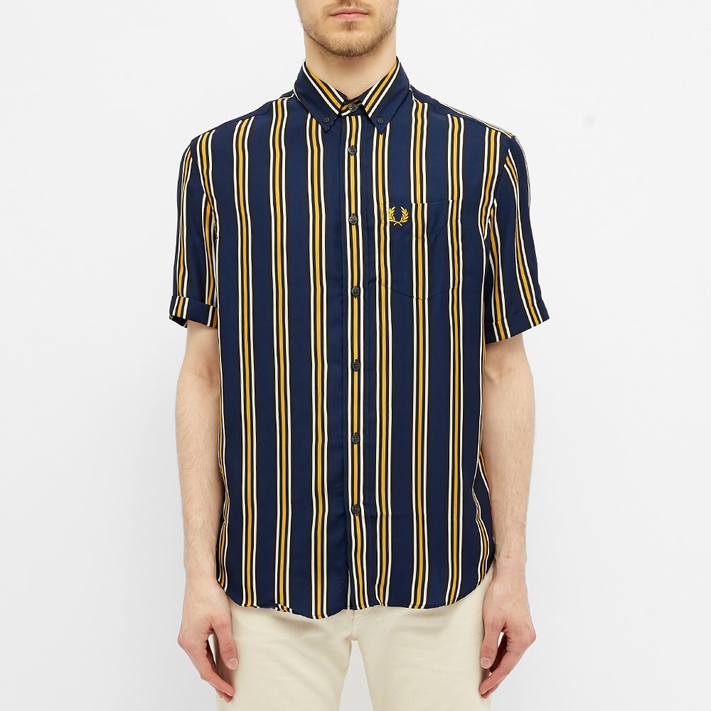 Fred Perry Authentic Short Sleeve Vertical Striped Shirt - 4