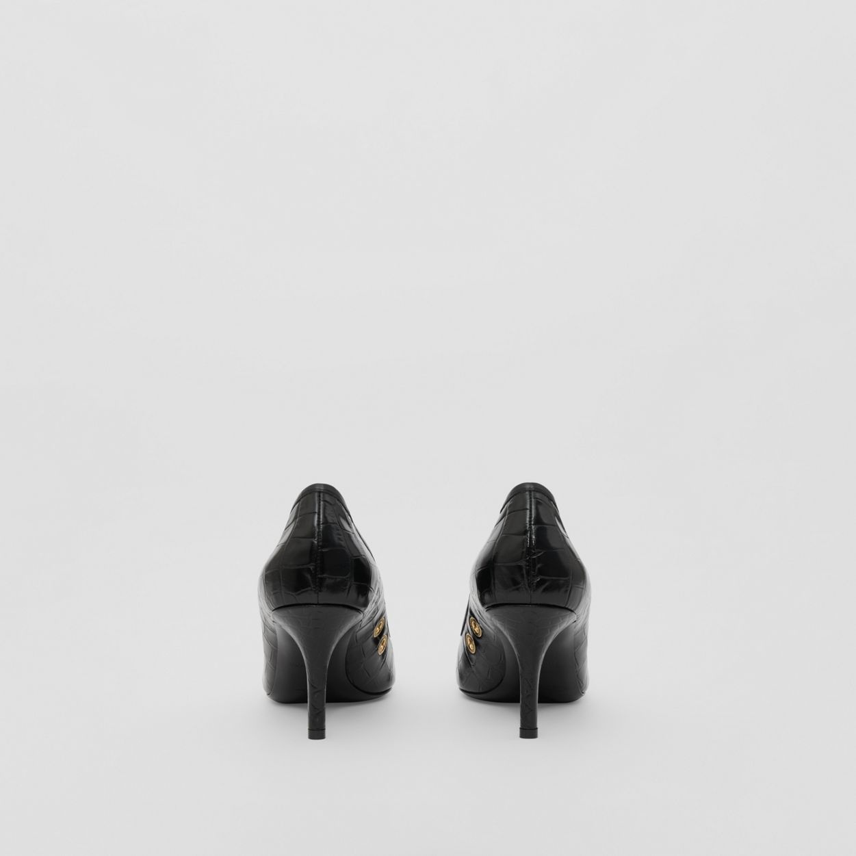 Embossed Leather Point-toe Pumps - 5