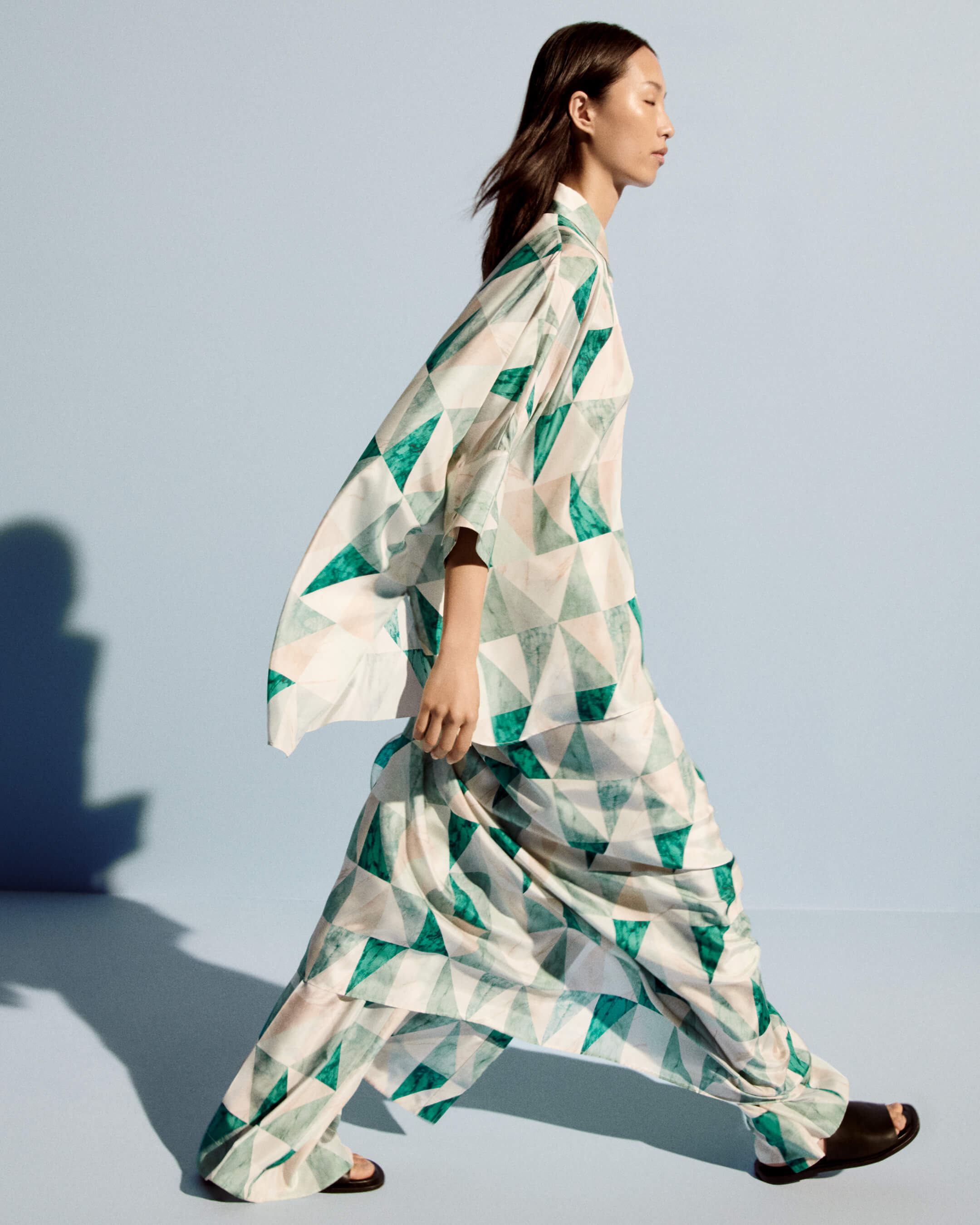 Arcole Marble Print Silk Shirt - 7