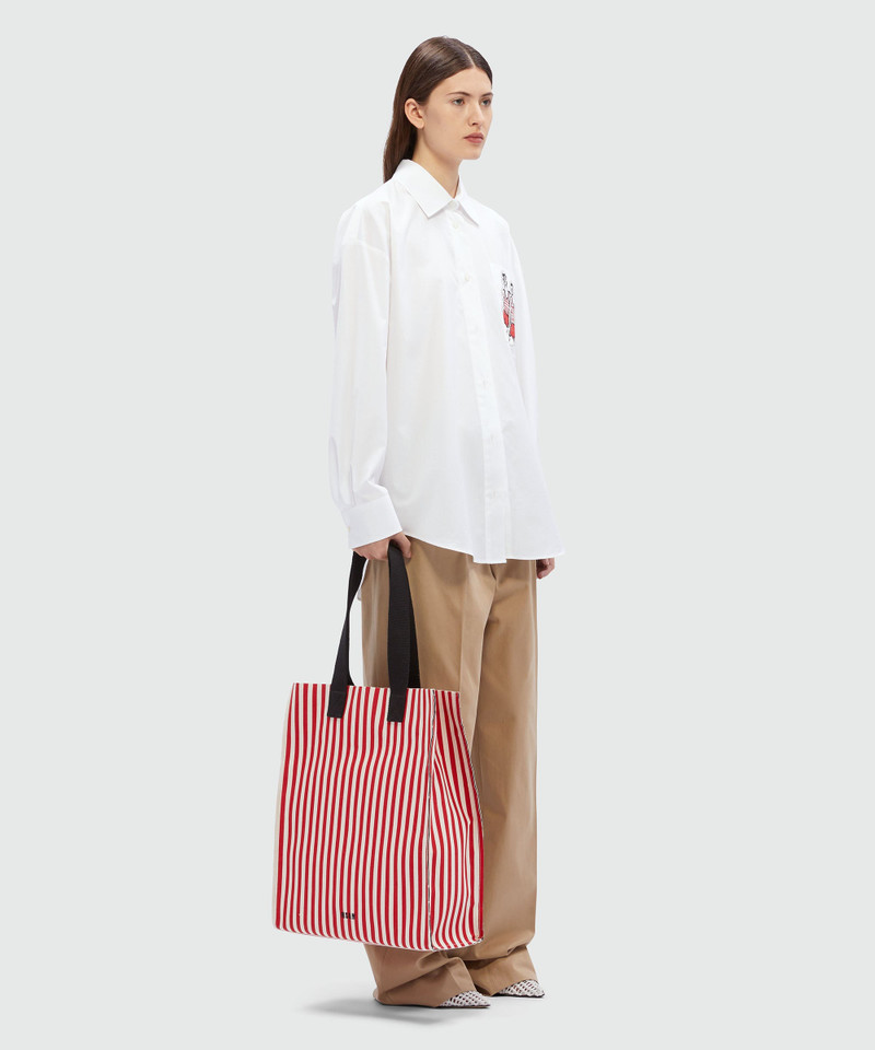 화이트 포 플린 셔츠 "두 개의 Sailors" 자수 루크 에드워드 홀 x MSGM 4