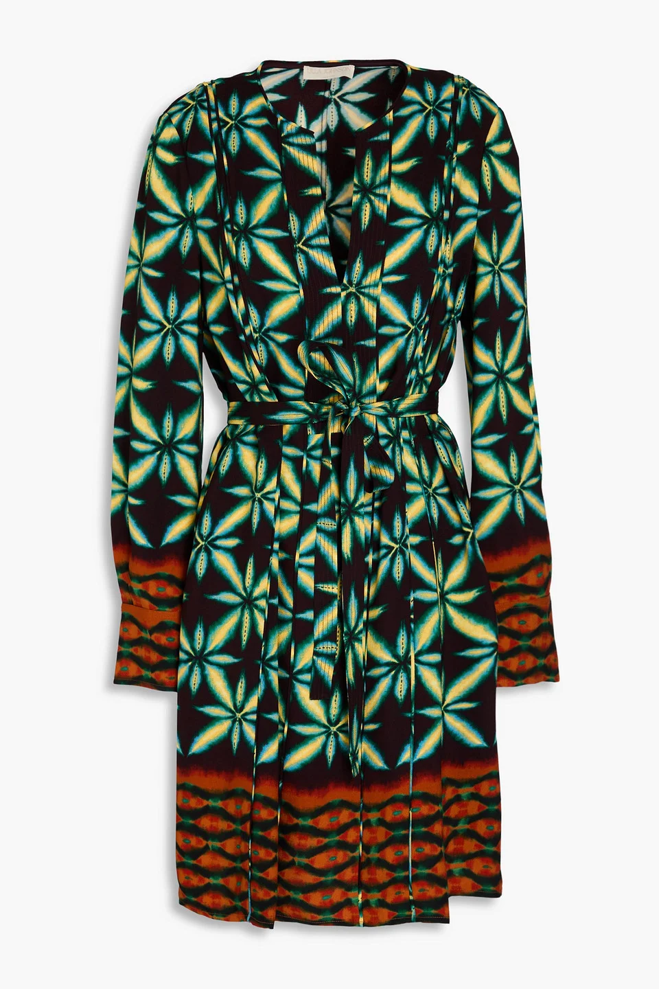 Daisy printed crepe mini dress - 1