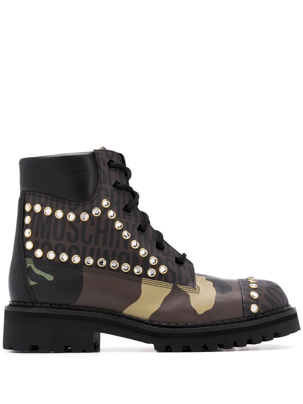 studded camouflage boots - 1