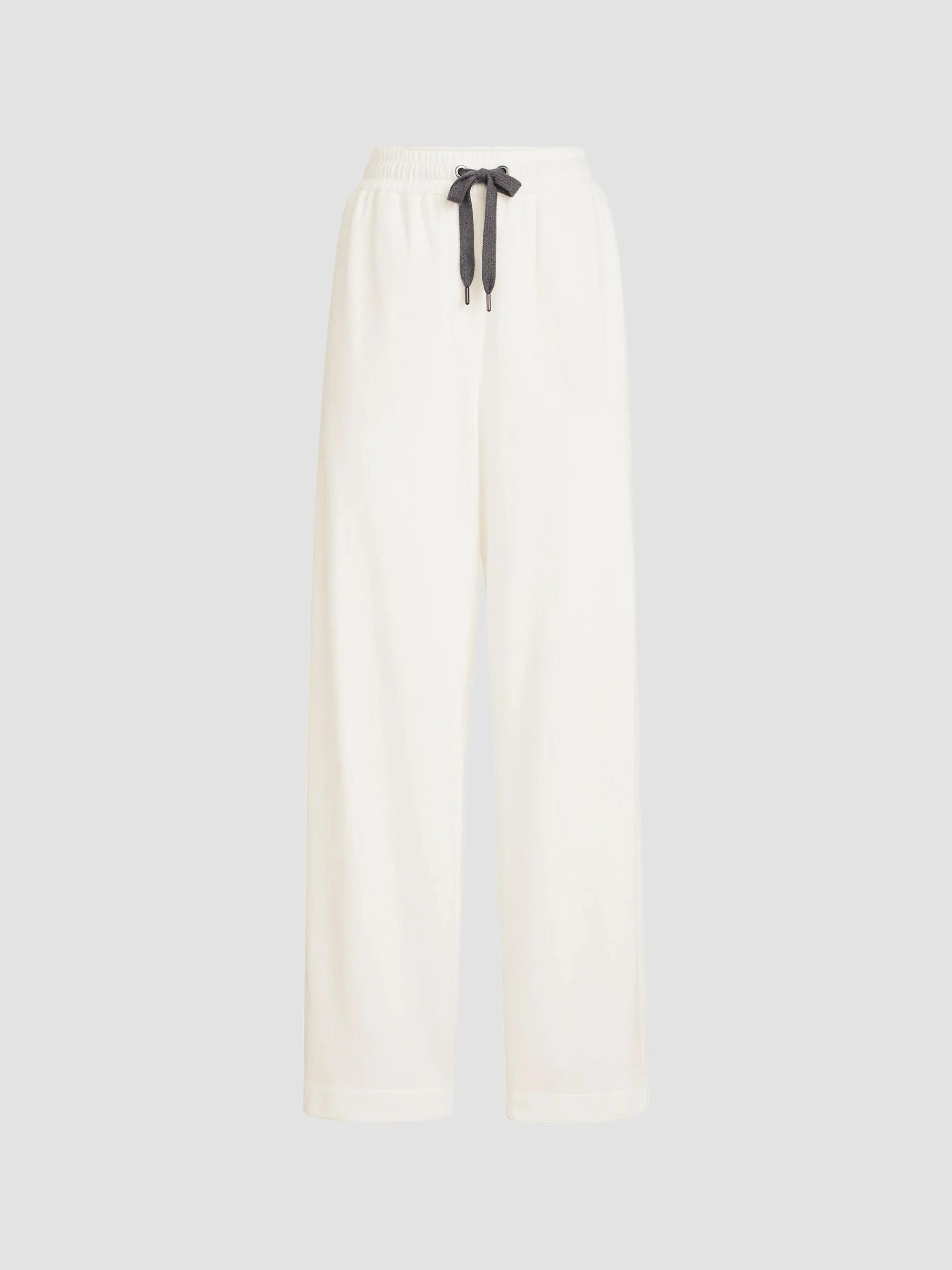 Women's Techno Cotton Piqué Track Trousers - White - 1