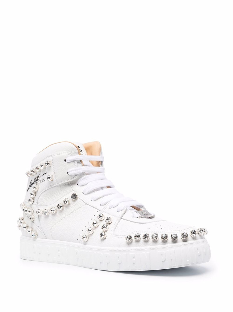PHILIPP PLEIN crystal-studded high-top sneakers outlook