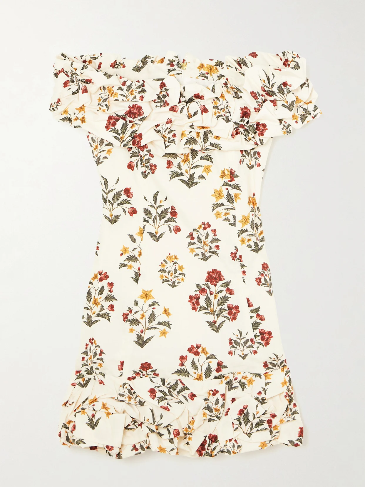 Jardín Andes Ruffled Floral-print Cotton-poplin Mini Dress - 1