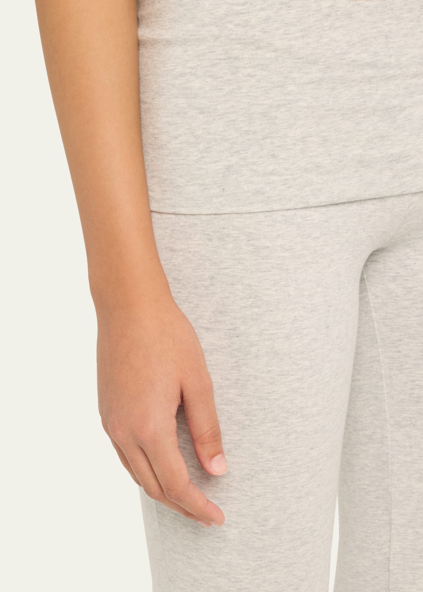 Cotton Jersey Foldover Flare-Leg Pants - 5