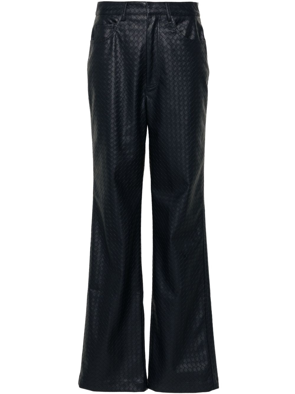 braided straight-leg trousers - 1