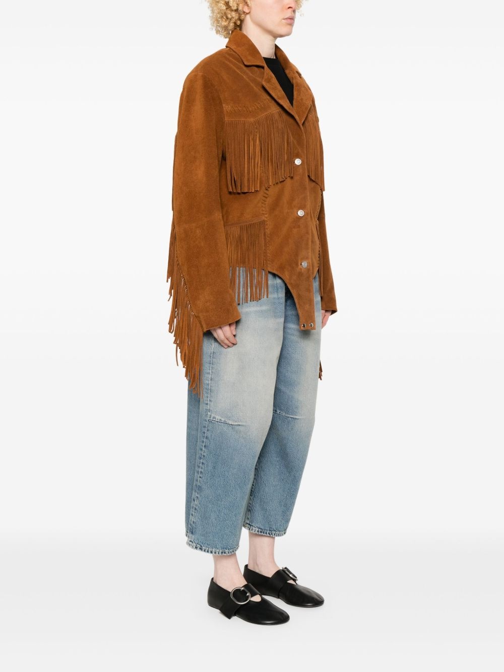 suede fringed jacket - 3
