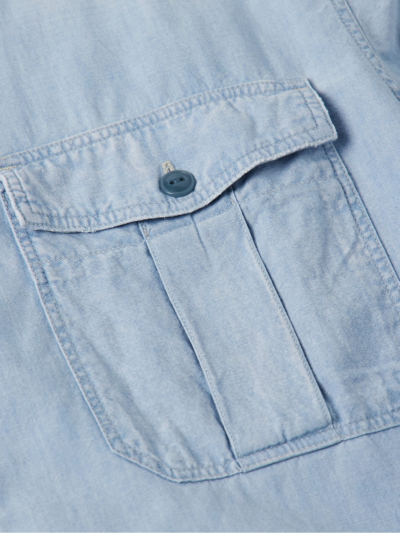 Embroidered Cotton-Chambray Shirt 4
