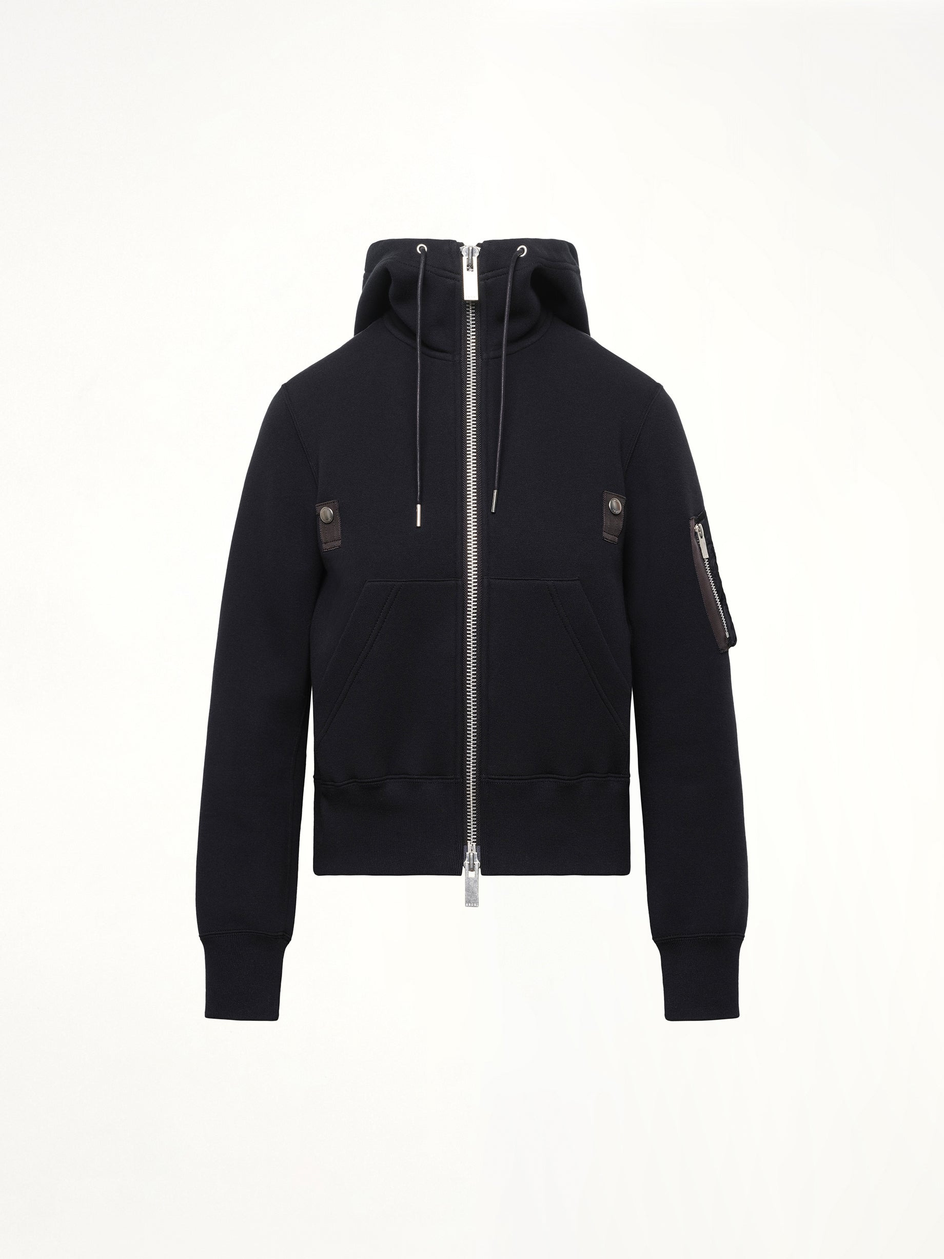 Sponge Sweat x Nylon Twill Hoodie in Black - 2
