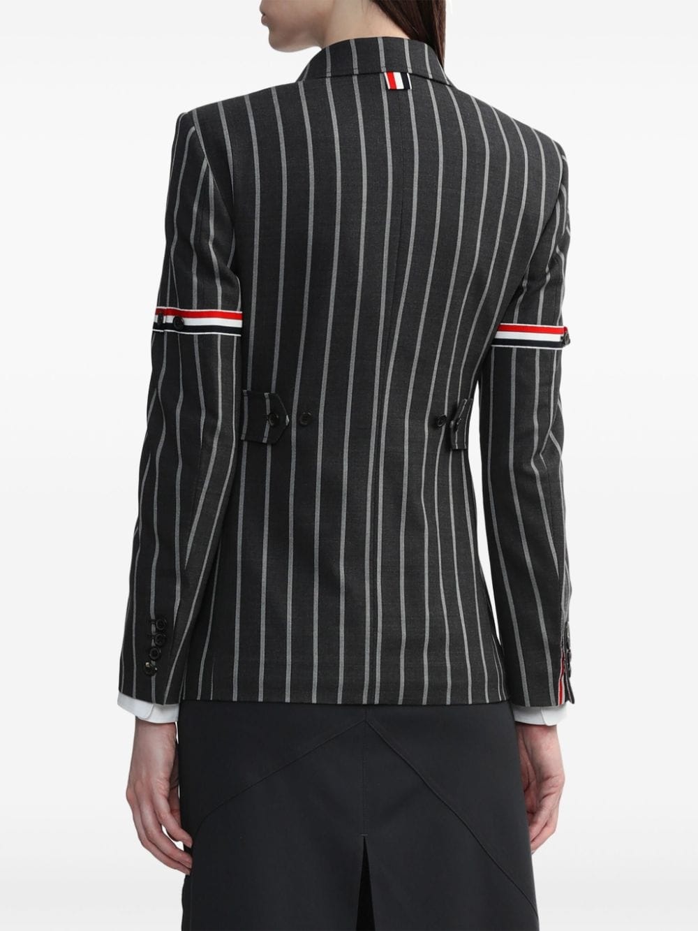 RWB-stripe pinstripe wool blazer - 4