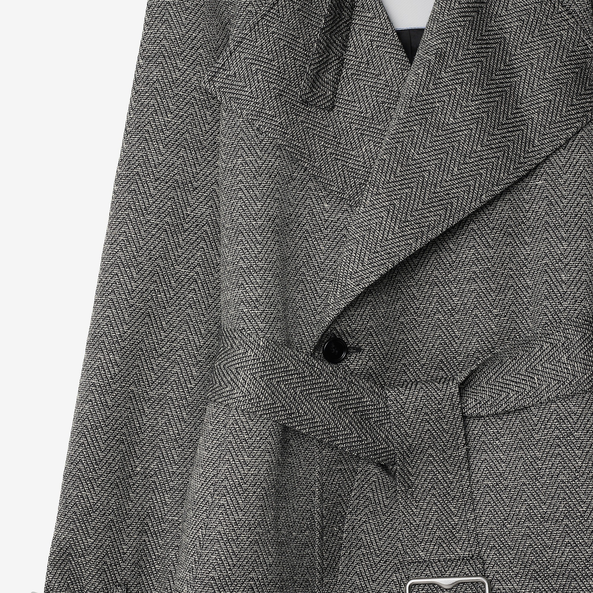 Wool Silk Trench Jacket - 6