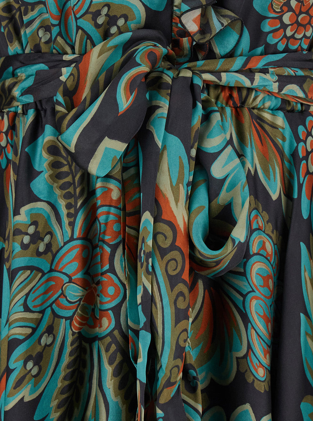 Etro Women Multicolor Long Dress With Self-Tie Belt And All-Over Floral Print In Silk Woman - 3