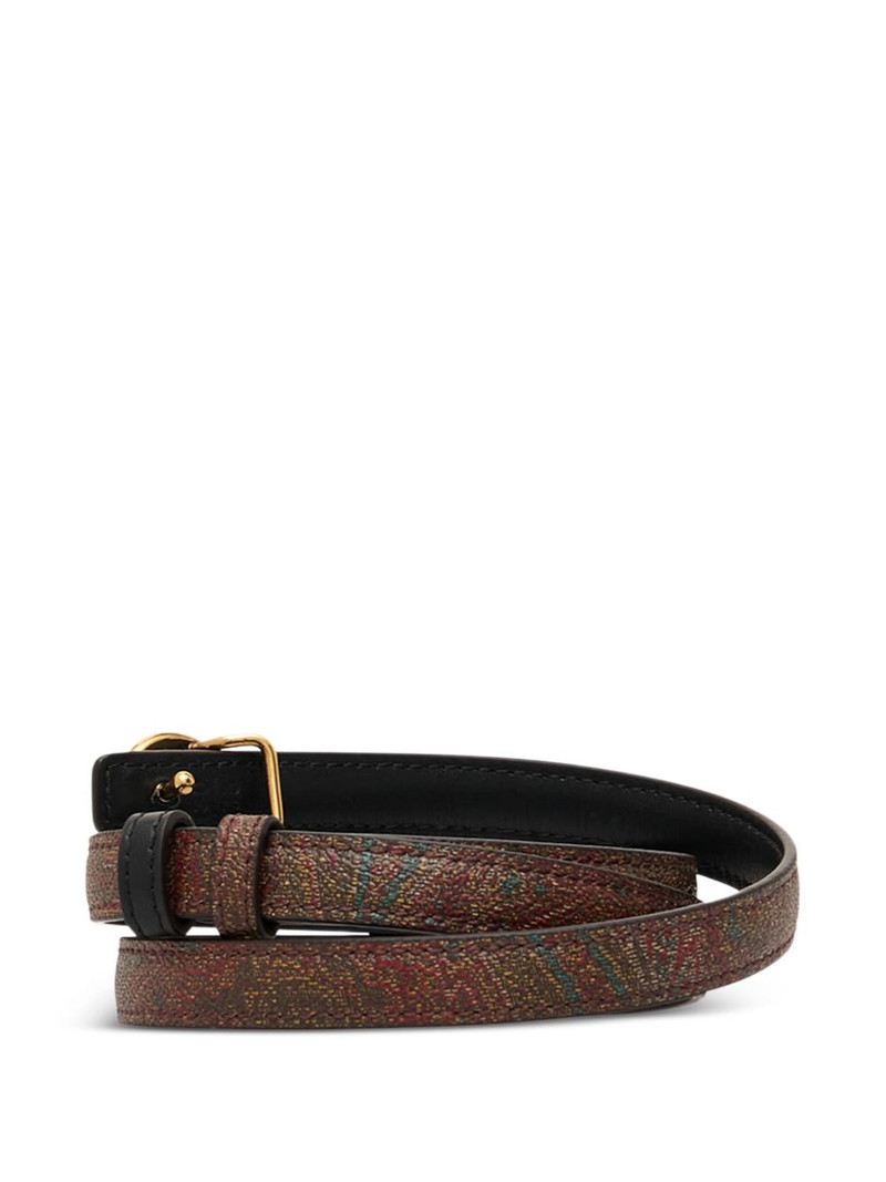 Etro paisley-pattern circular-buckle belt outlook