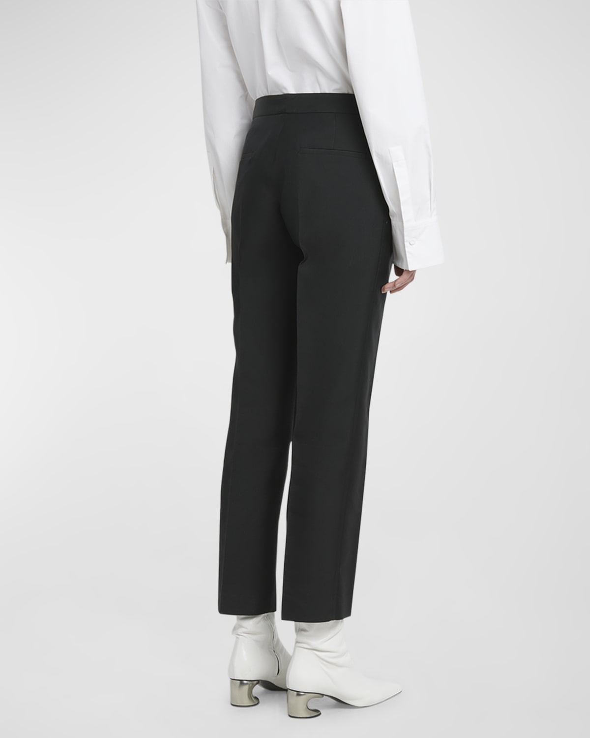 Mid-Rise Straight-Leg Ankle Trousers - 6