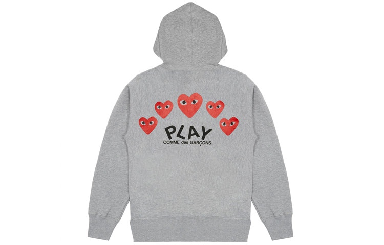 COMME des GARCONS PLAY Multi Heart Zip Up Hoodie 'Grey' AZ-T250-051-1 - 2