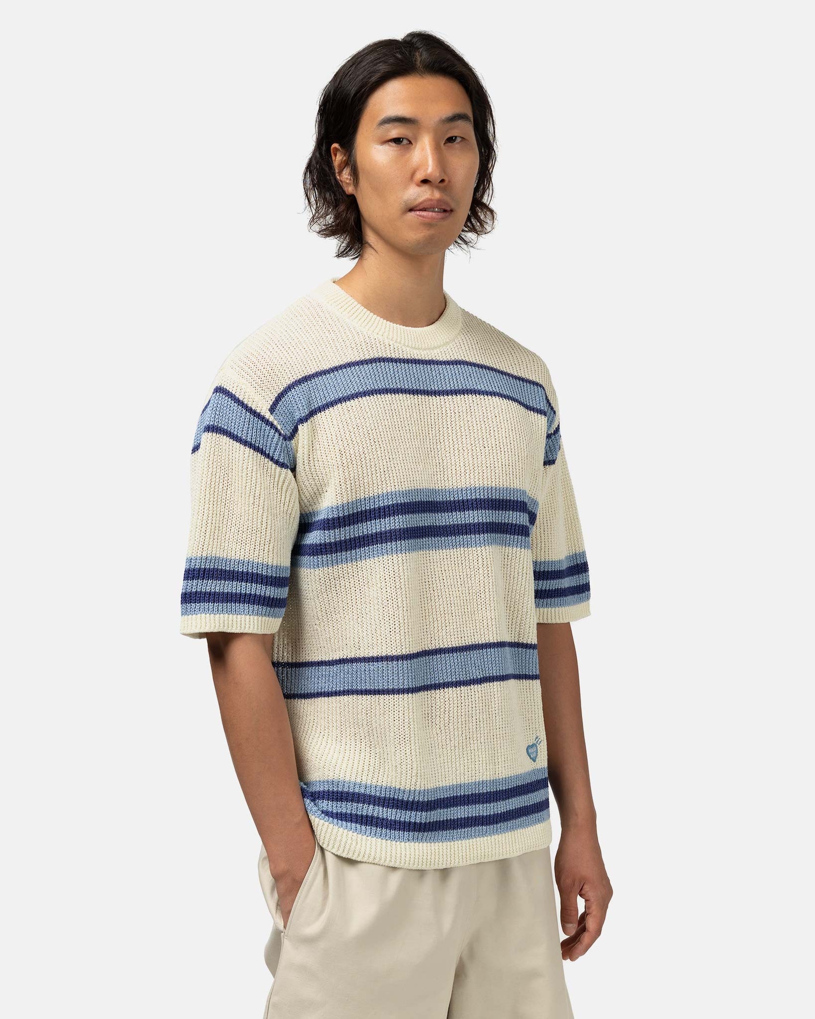Striped S/S Knit Blue - 4