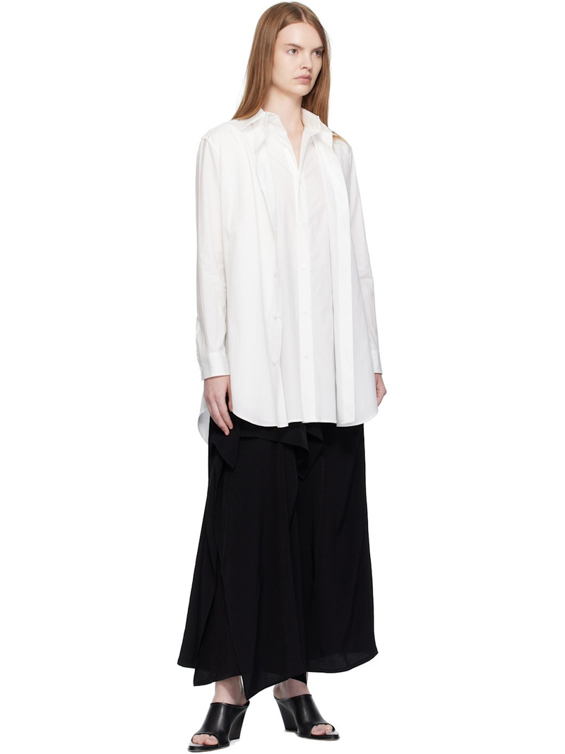 Yohji Yamamoto White Cotton Broad F Double Layered Shirt outlook