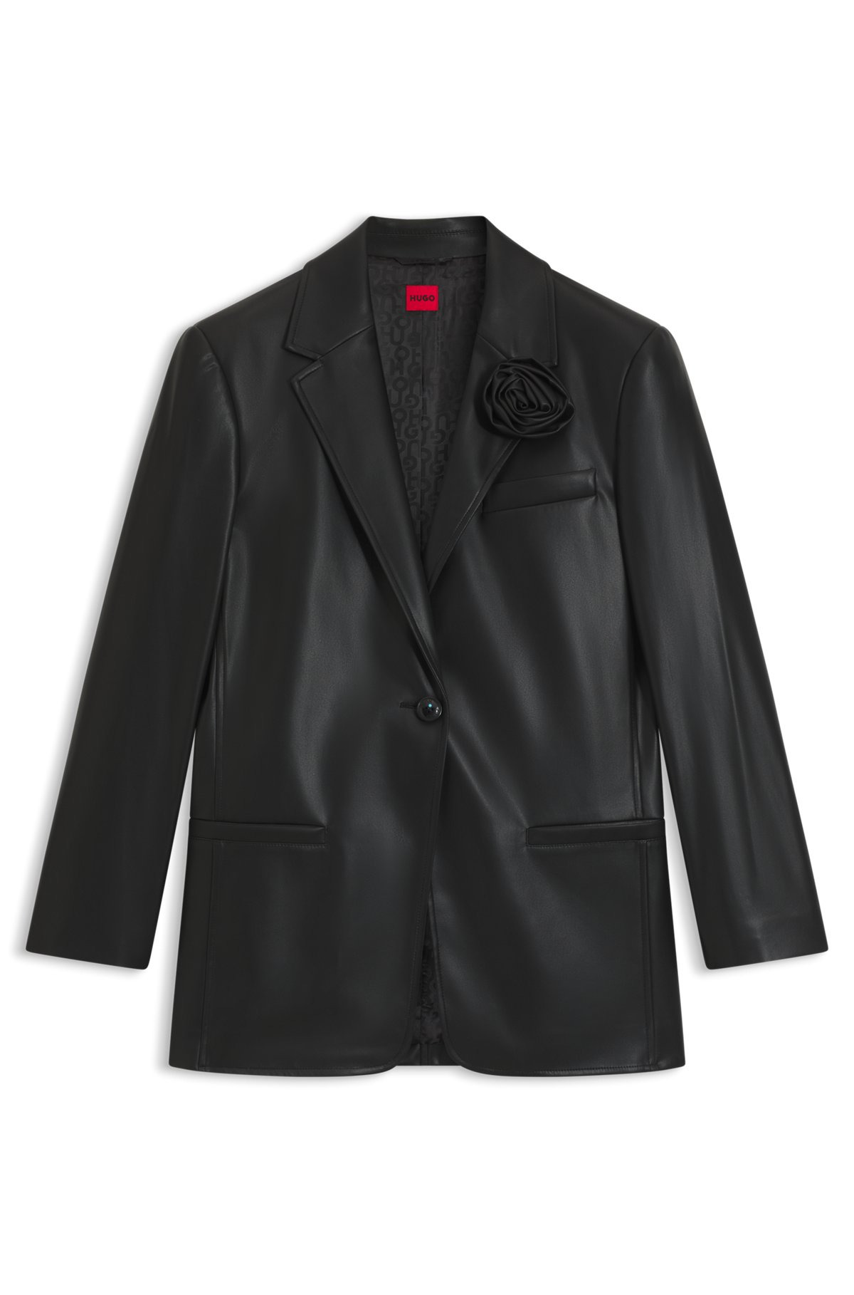 REGULAR-FIT BLAZER IN FAUX LEATHER - 1
