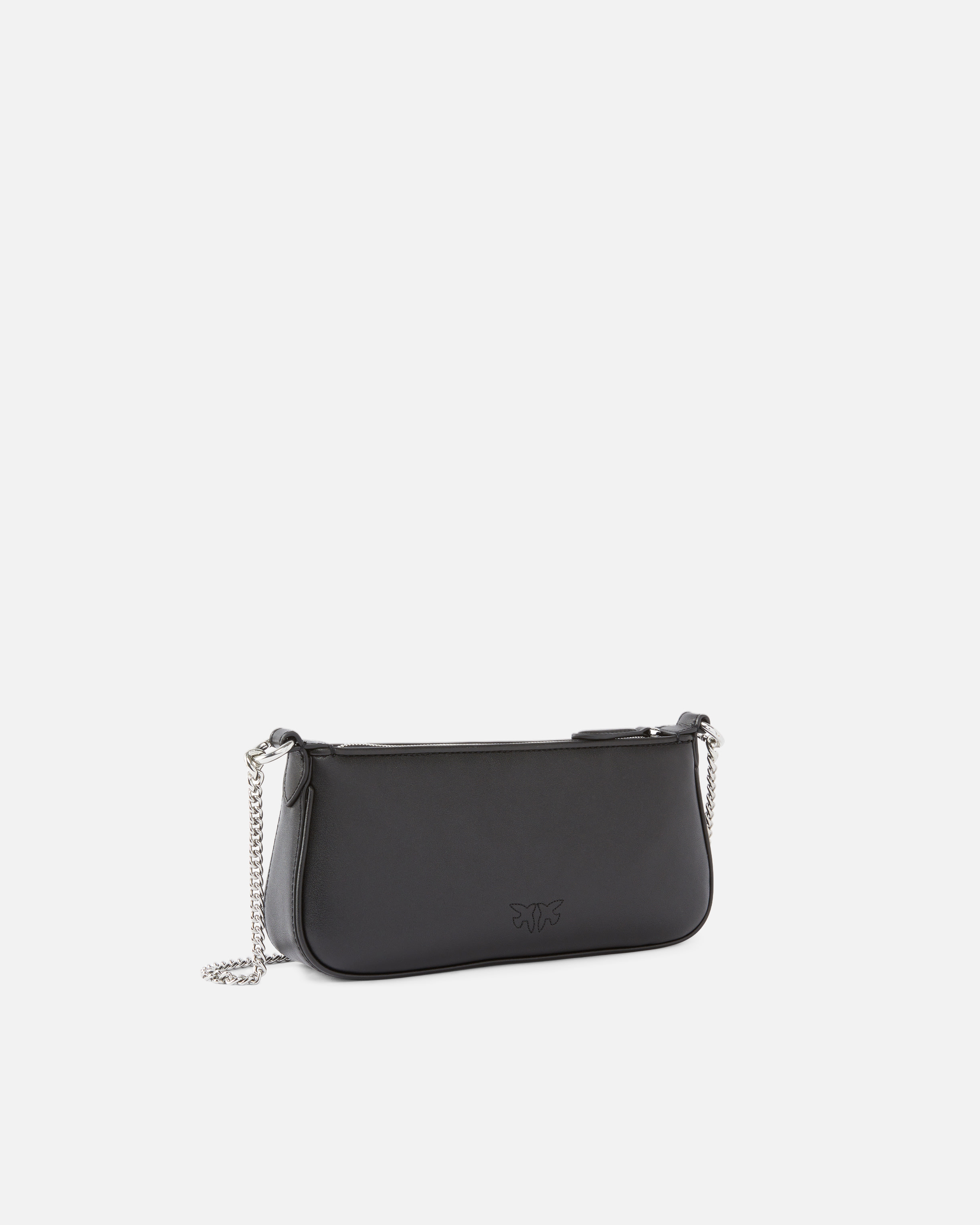 MINI HALF MOON BAGUETTE LEATHER SHOULDER BAG WITH RHINESTONES - 2