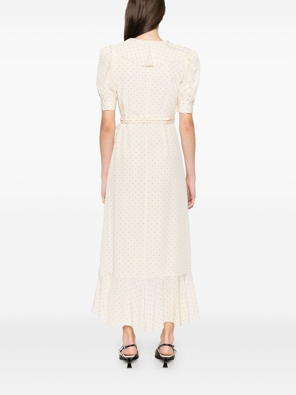 polka-dot wrap midi dress - 4