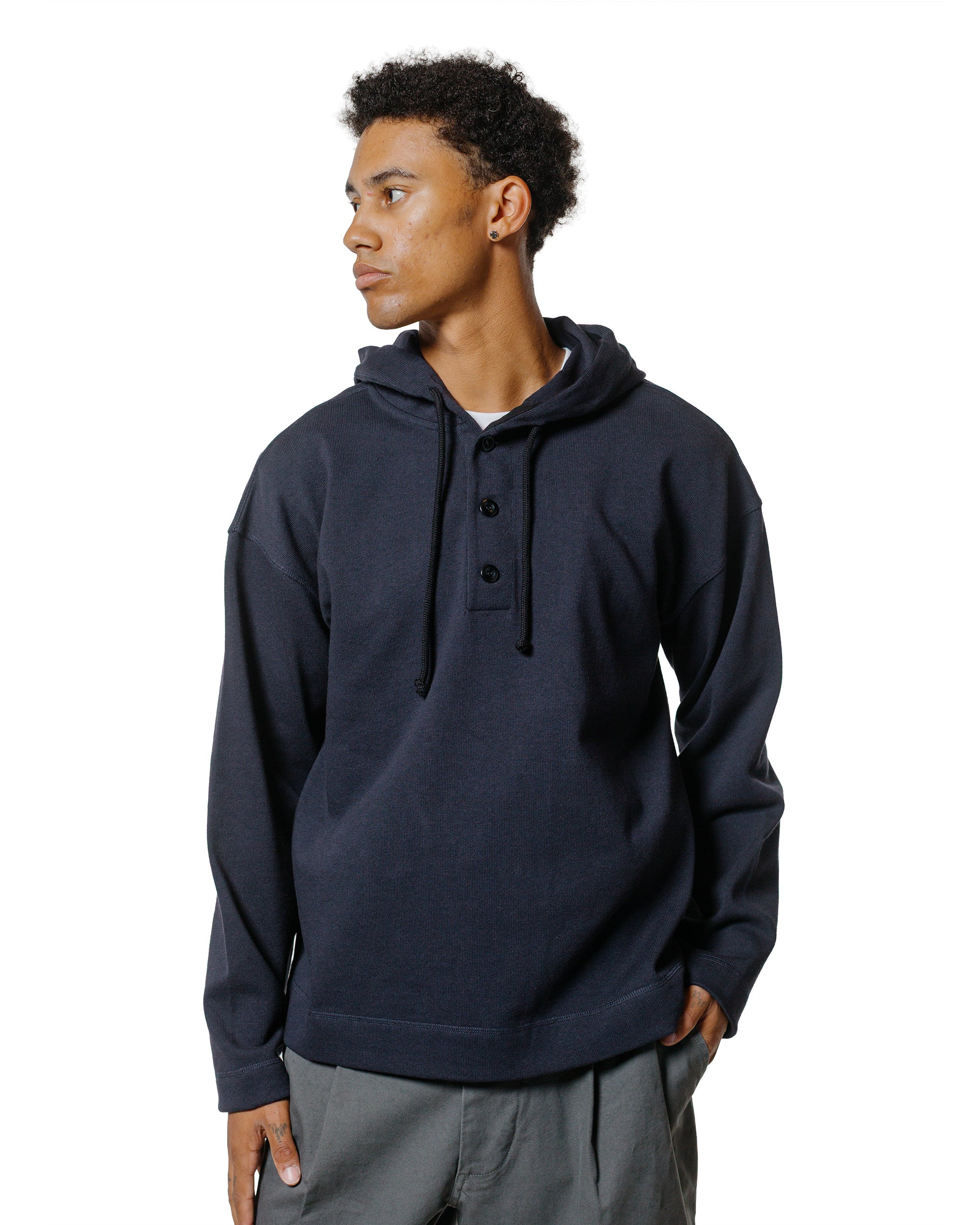 MHL Button Hoodie Open End Jersey Ink - 2