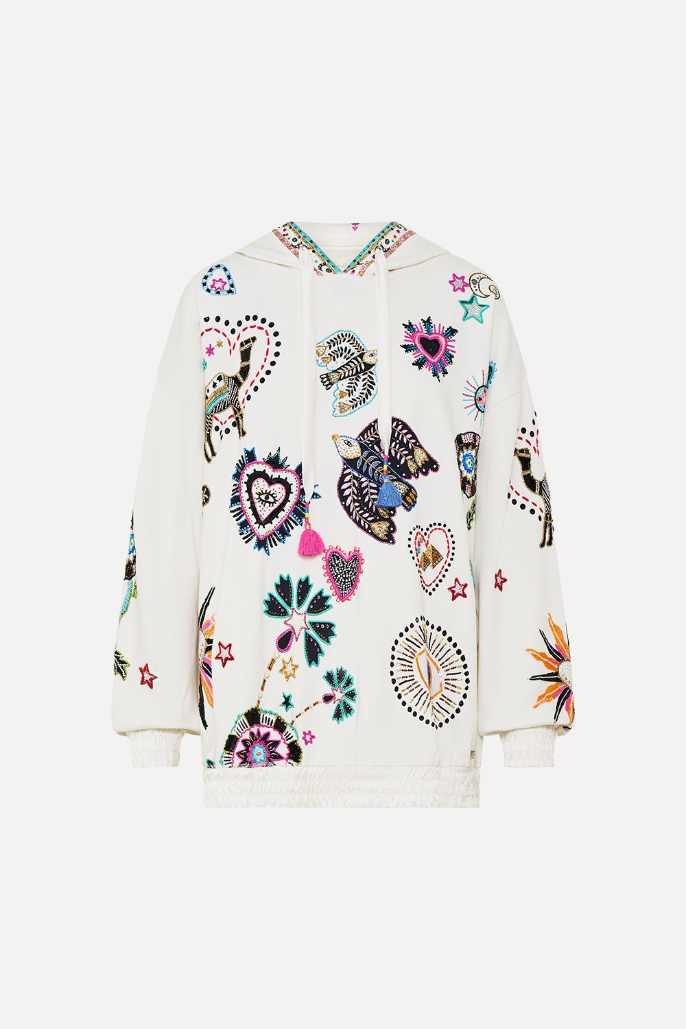SILK BAND OVERSIZED HOODIE WITH POCKETS - 1