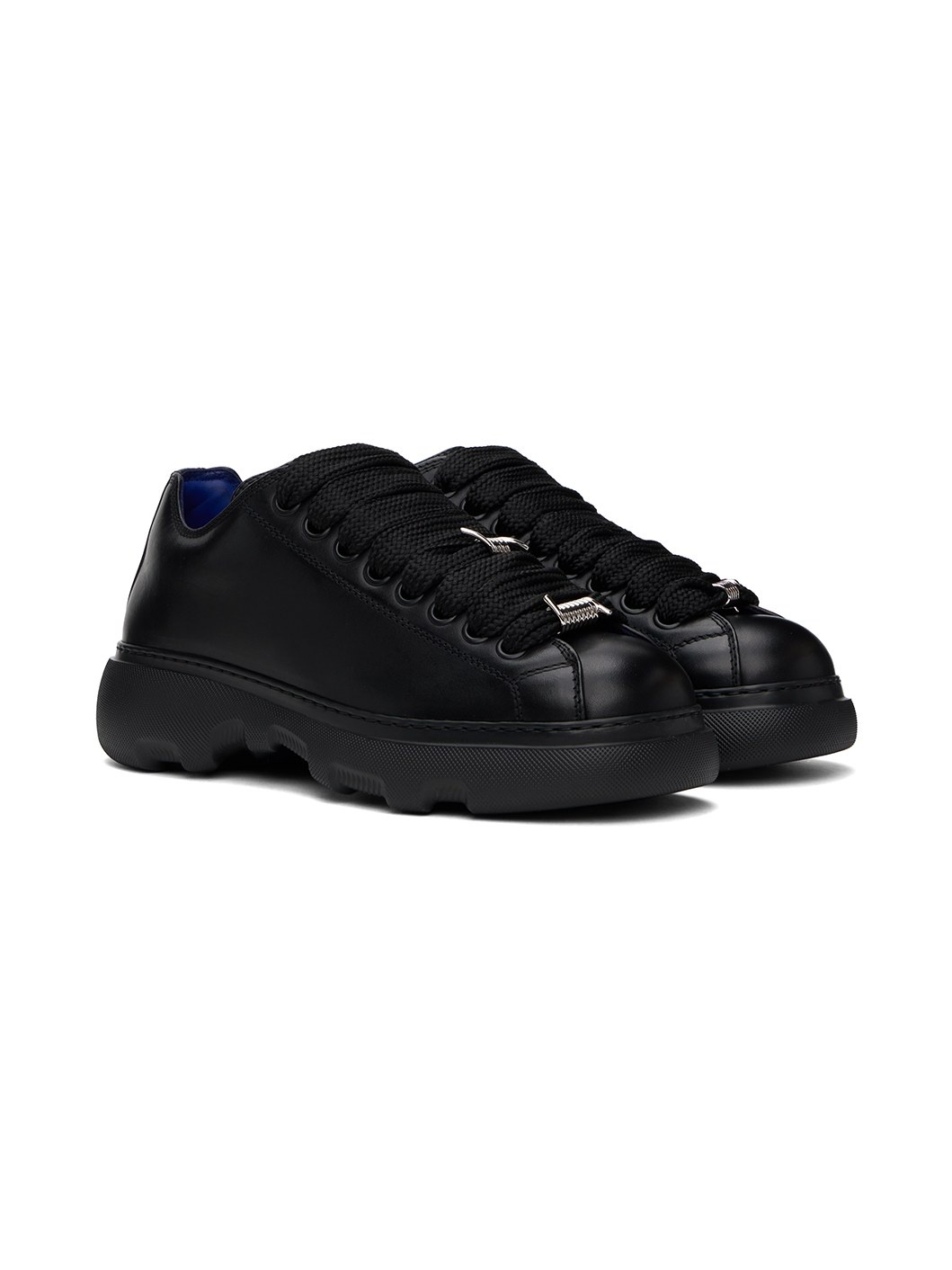 Black Leather Ranger Sneakers - 4