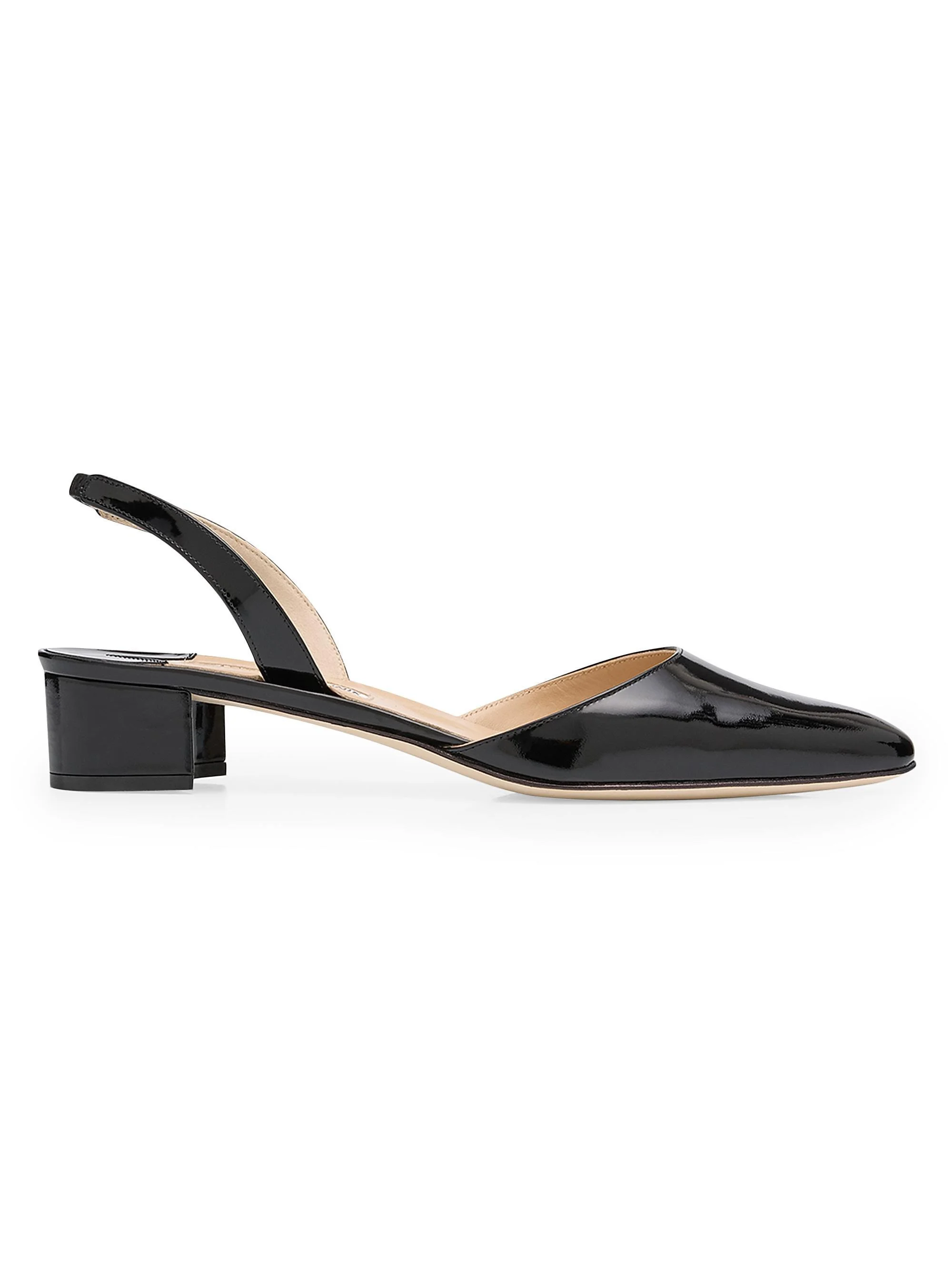 Women's Aspro Patent Leather Slingback Pumps - Black - 1