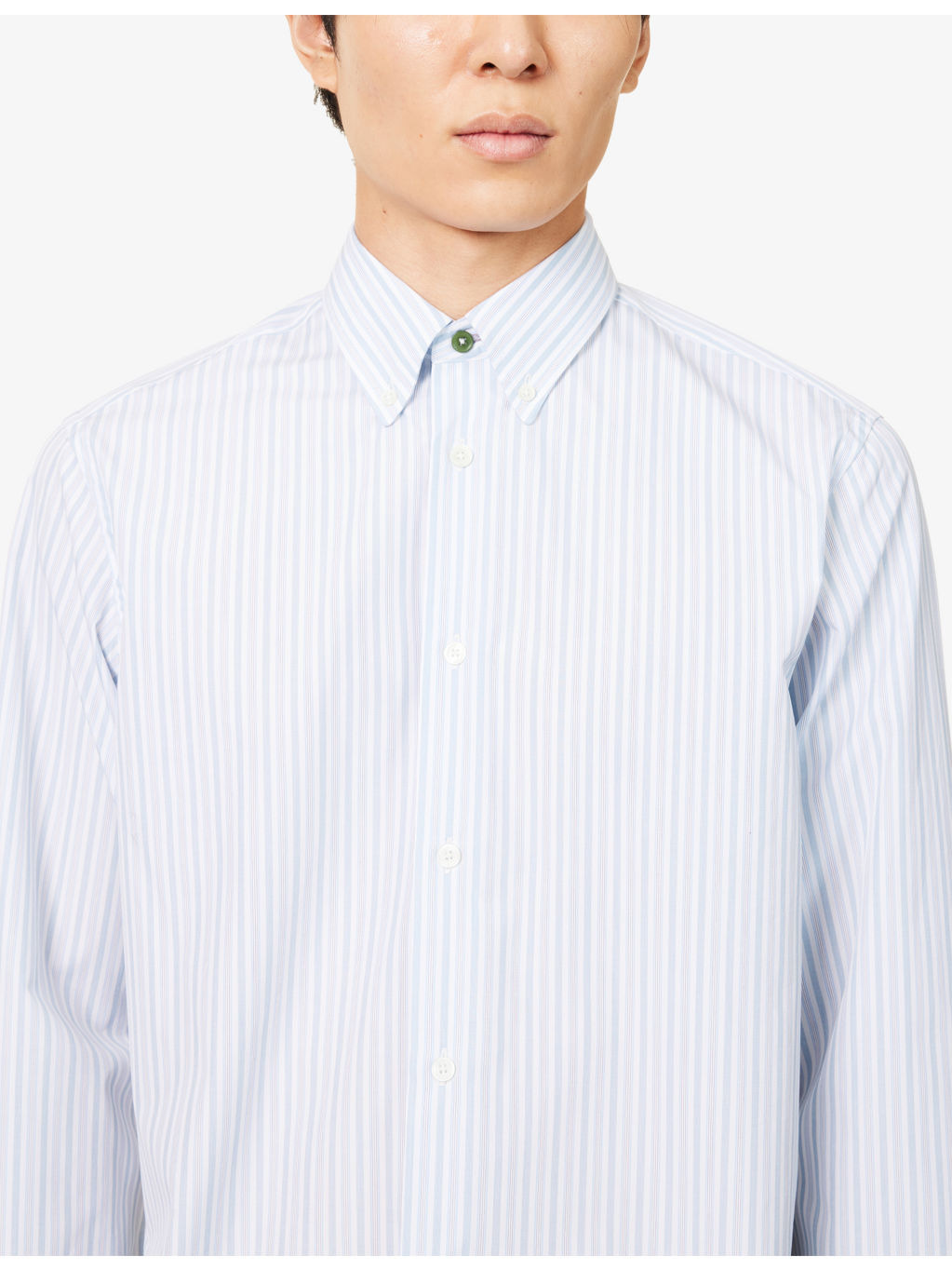 Striped Long-Sleeved Cotton Shirt - 5