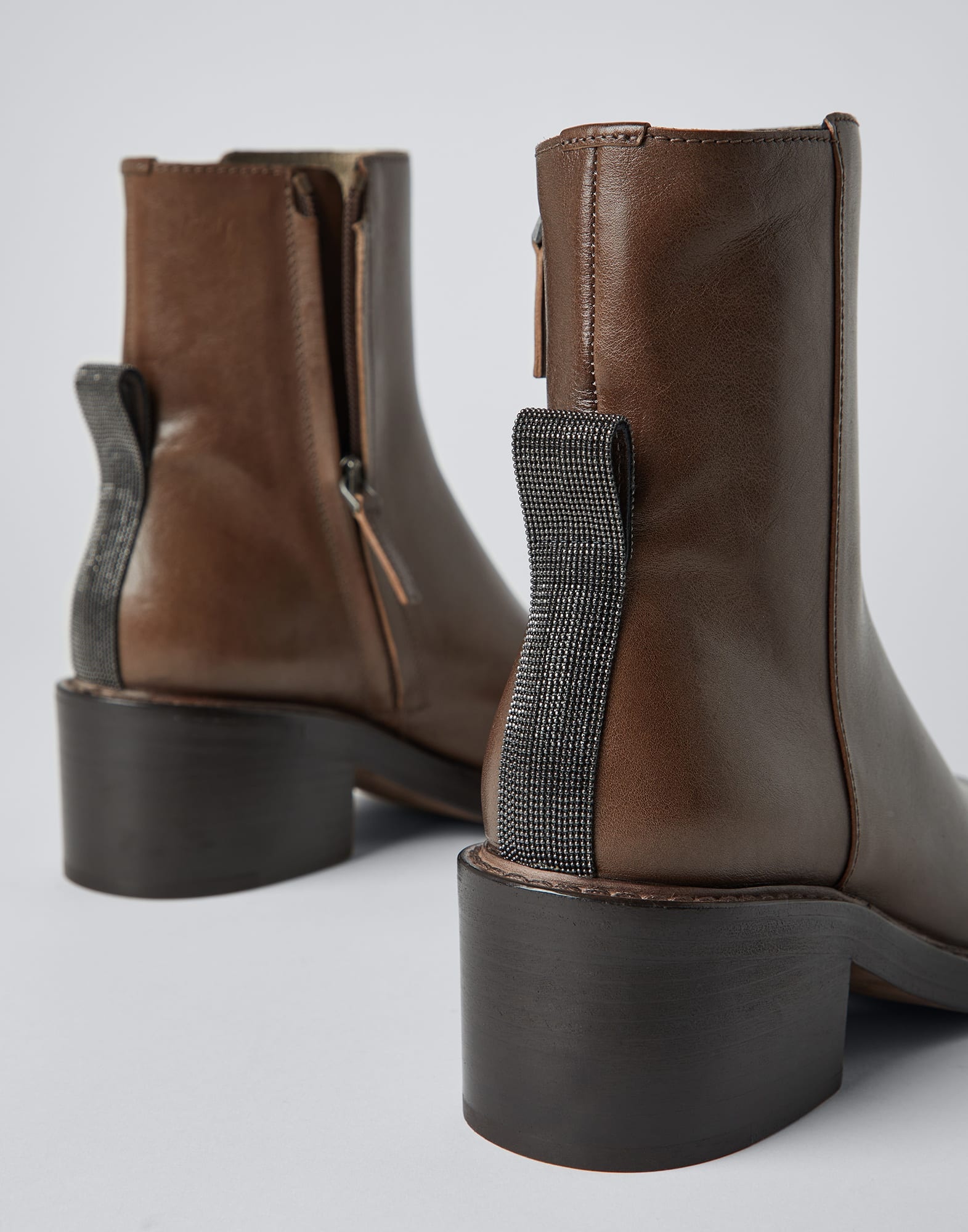 Riding calfskin ankle boots with monili - 3