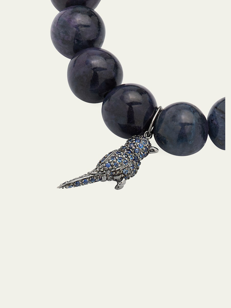 Smooth Dumortie Bracelet with Tiny Hummingbird Charm 3