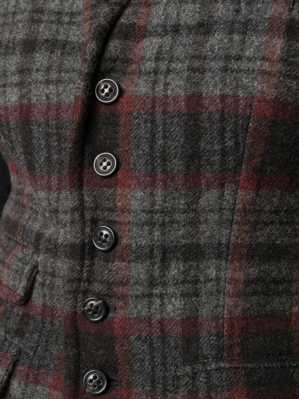 checked wool waistcoat - 5