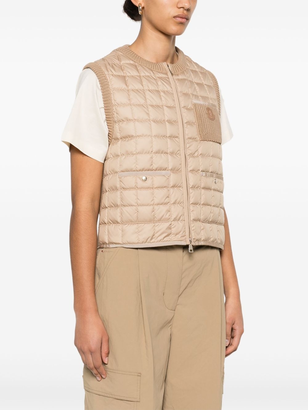 tricot-panel gilet - 3