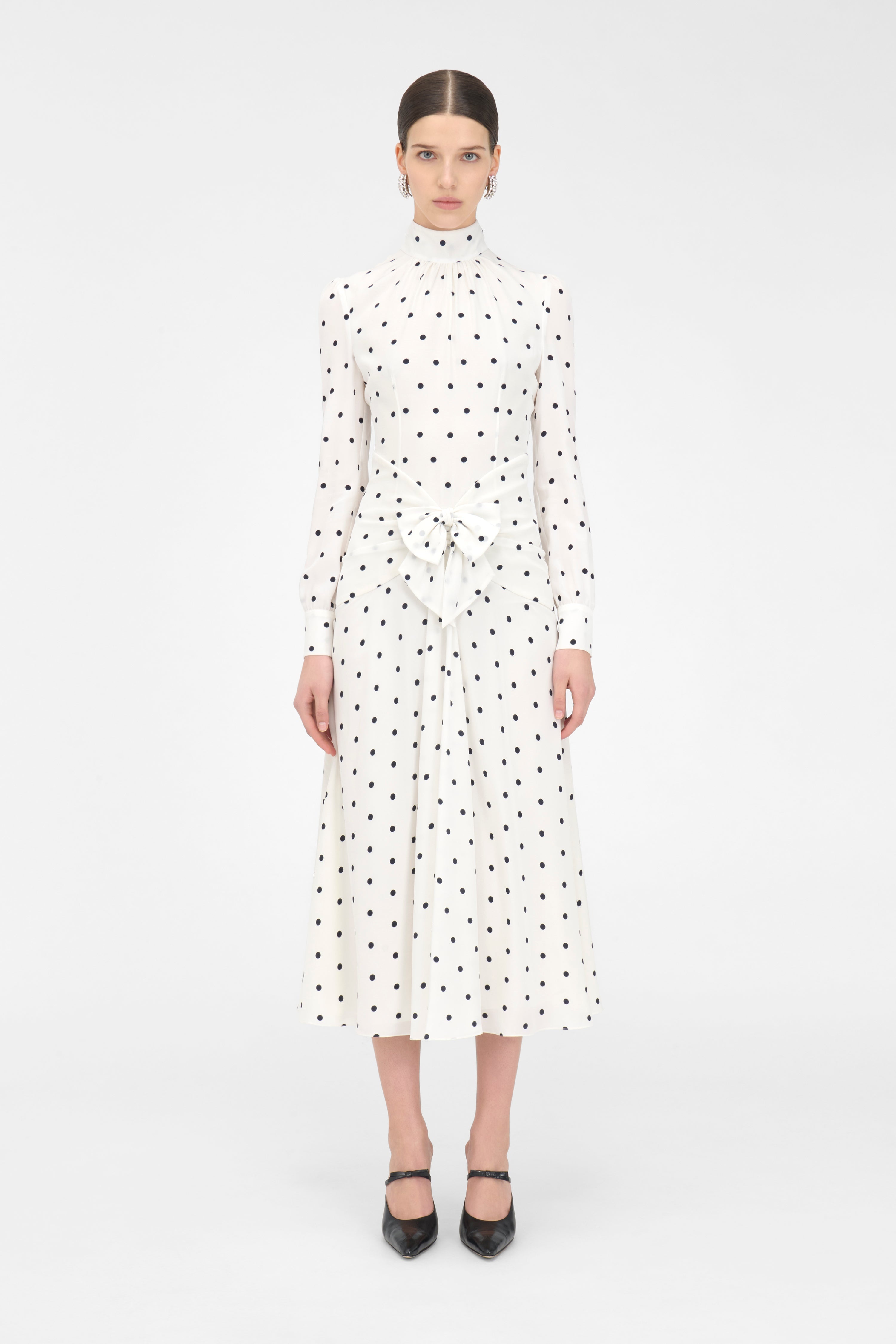 POLKA DOT HIGH NECK DRESS - 3