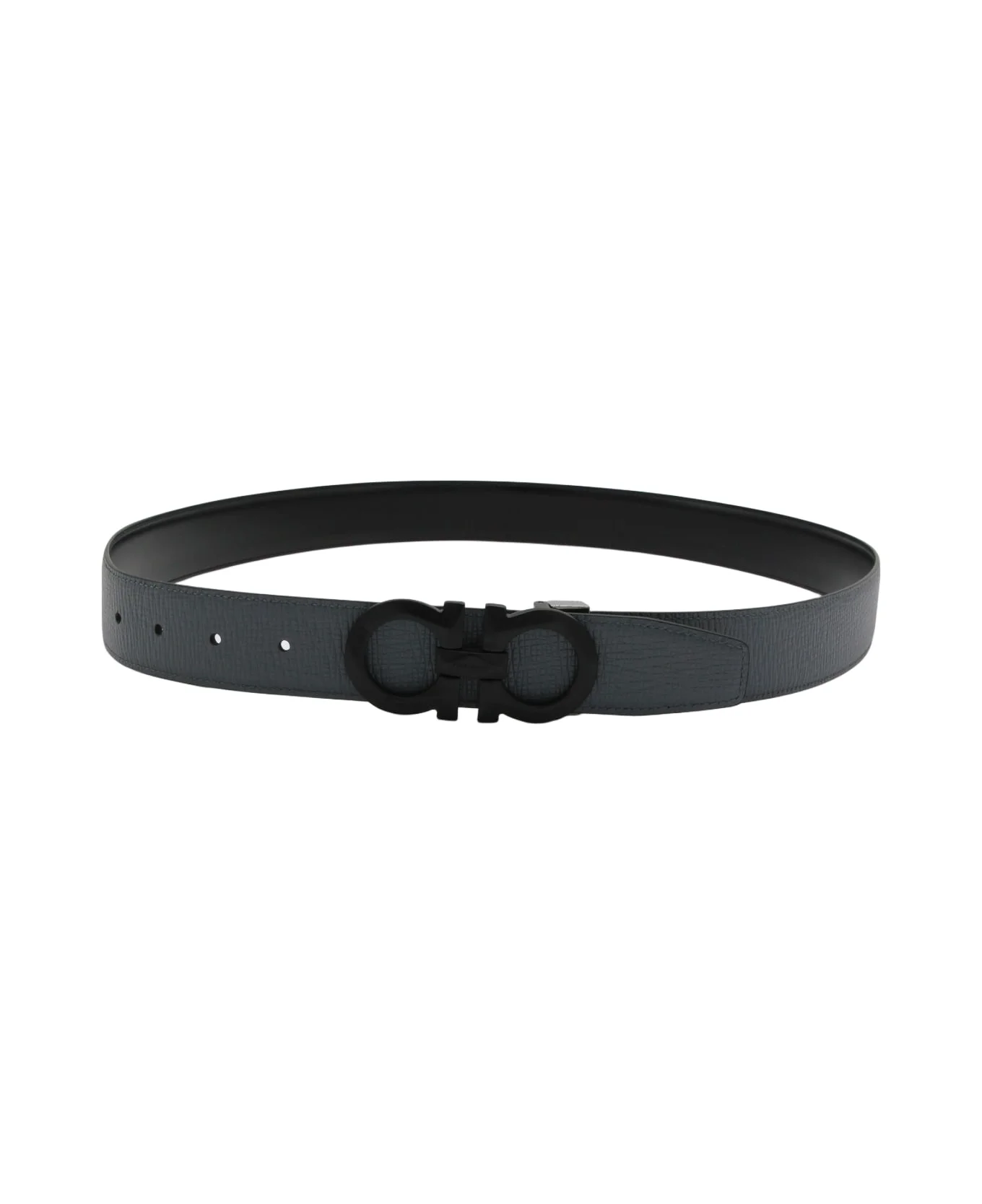 Dark Gray Leather Belt - 1