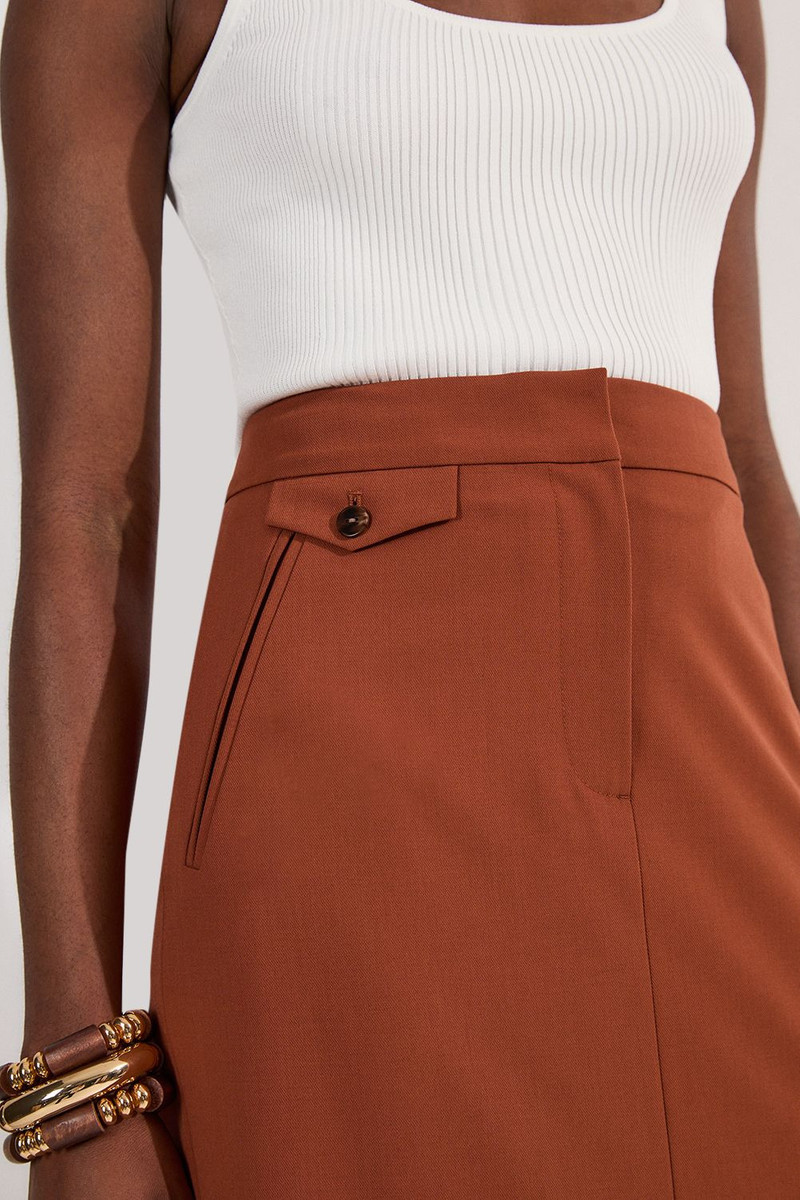 Tailored Twill Essential Pencil Maxi Skirt 5